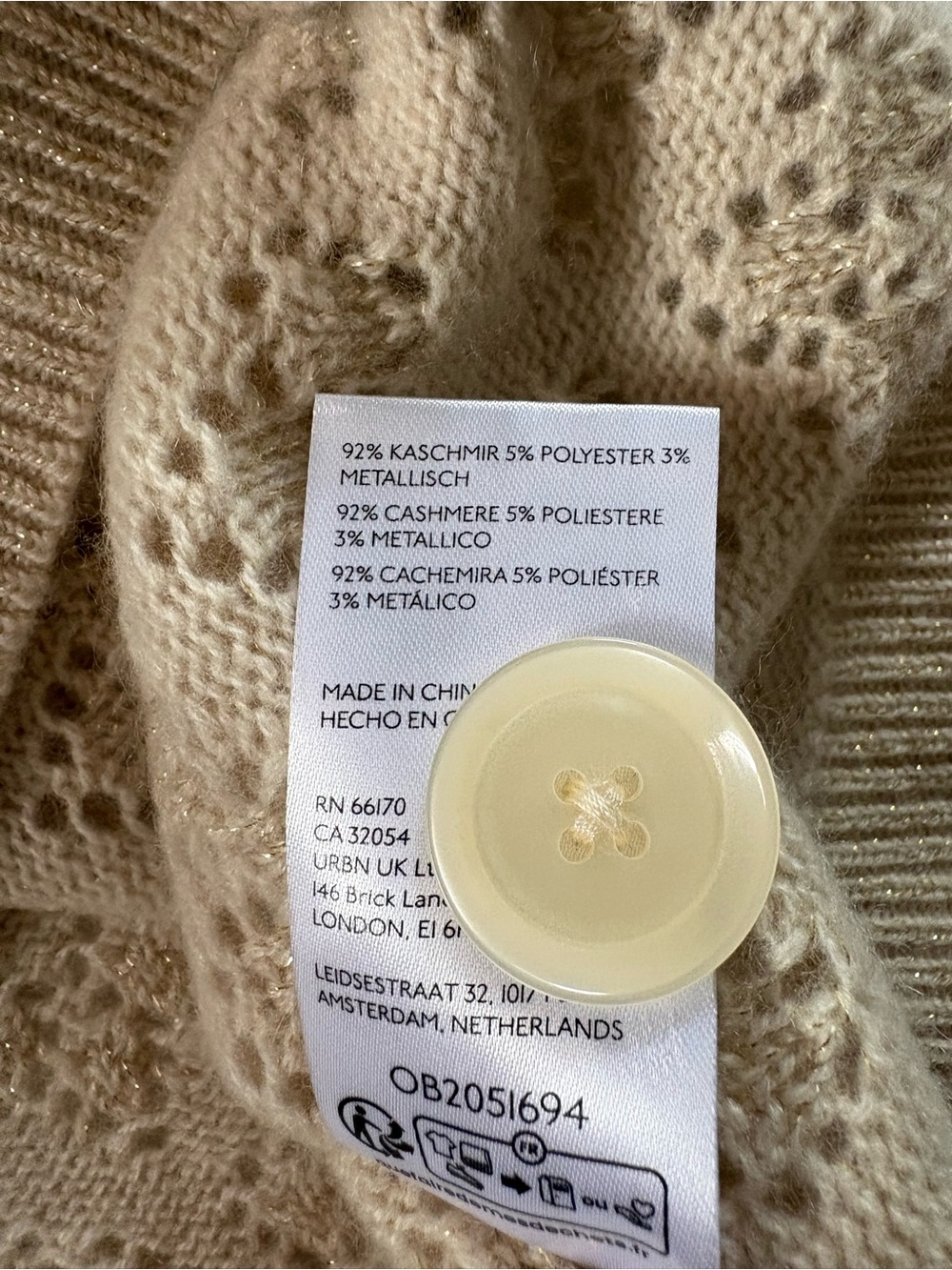 Anthropologie Maeve Short-Sleeve Scallop-Collar Pointelle
Cashmere Cardigan - Picture 5 of 8